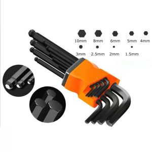 Bộ lục giác bi 9 món đa năng giác độ cứng cao bộ lục giác bông miniCây Chữ L 1.5-10mm-NIEVE