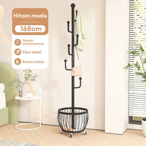 Stand Hanger Dengan bingkai Serbaguna Gantungan Tiang  Aesthetic Dengan Roda Gantungan Berdiri Minimalis