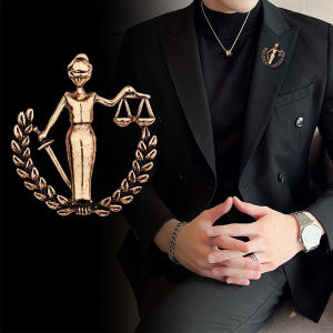 1Pc Creative Libra Constellation Design Brooch Mens and Womens Artistic Retro Style Metal Party Banquet Brooches Accessories