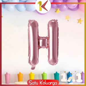 SK-C390 Balon Foil Huruf Pink A-Z Balon Huruf Polos Alphabet / Balon Ulang Tahun Perlengkapan Ultah