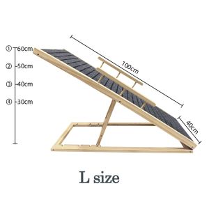 Folding Dog Cat Ramp with Height Adjustment From 15.8" to 23.6" and Non-Slip Mat for Bed Couch