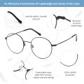 Cyxus Anti Blue Light Photochromic Lens Computer Glasses Blocking Anti Radiation Glasses Stainless Steel Metal Frame Reduce Headache Anti Eye Eyestrain Eyeglasses Unisex 8090. 