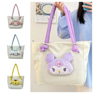 HORAC Cute Kuromi Tote Bag Large Capacity Casual My Melody Handbag Fashion Underarm Shoulder Bags Girls