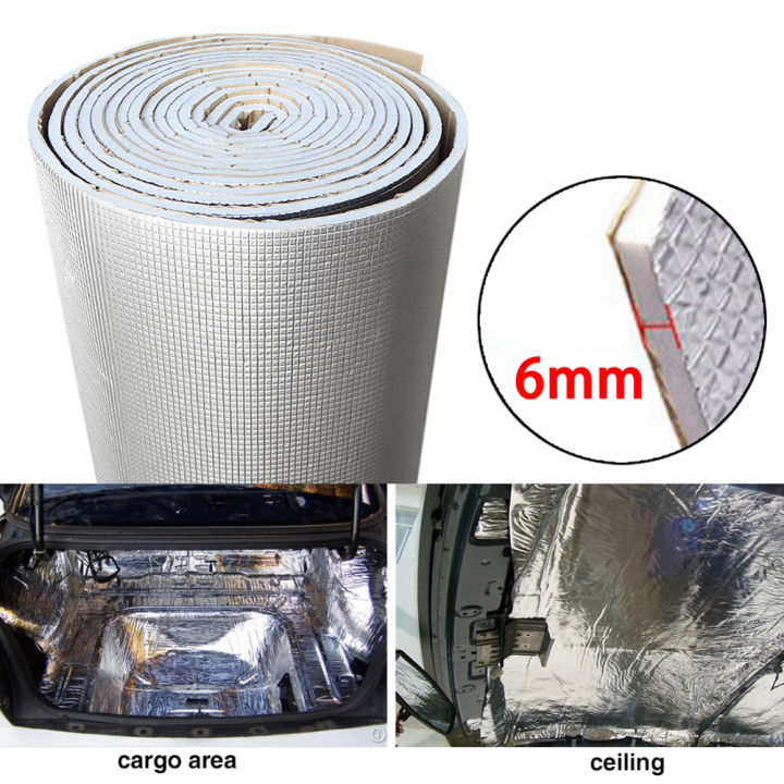 Fuvoya【cods】 6mm 236mil Thick Aluminum Foil Muffler Cotton Car Indoor Heat Sound Deadening 9992