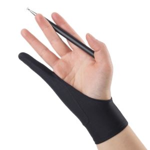 DENLUN Comfortable Anti-fouling Black Blue Grey Pink Two Finger Glove Tablet Drawing Glove Art Supplies Painting Glove