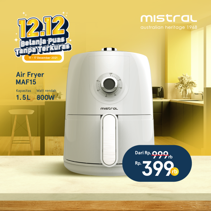 Mistral Air Fryer - MAF15 - Penggoreng Elektrik - White ...