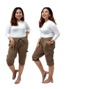 Celana pendek jumbo K karet full / baggy pant jumbo / celana pendek model big size / celana bahan santai jumbo / celana big size kasual modis