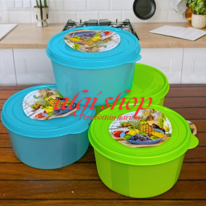 12Pcs Topels bulat superwaree kedap udara dengan tutup nya