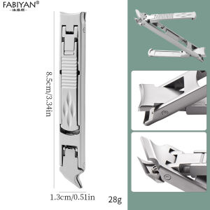 Dụng Cụ Cắt Móng Tay Bằng Thép Không Gỉ Hai Đầu Dụng Cụ Làm Móng Lưỡi Cong Và Xiên Trong Một Dụng Cụ Cắt Móng Tay Gấp Gọn Tiện Dụng