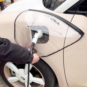 ผ้าคลุมกันฝนสำหรับชาร์จรถยนต์ Ora Good Cat Black Cat ora 07 กันน้ำ