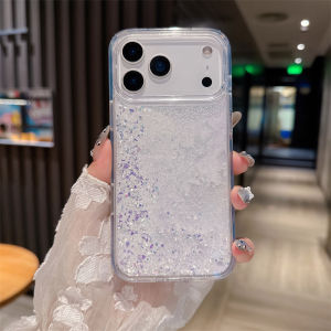 Glitter Quicksand Case Cover for iPhone 17 Pro Max Shiny Sparkles Sand Liquid Flowing Shell Soft Silicone Clear Funda Hard Coque
