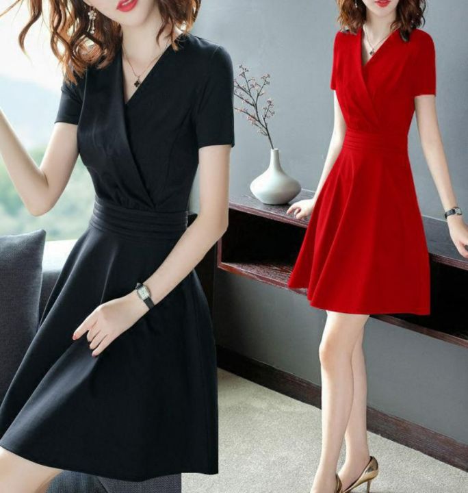 Plus Size Elegant Dinner Dress Summer Long Dress Women Lady Office OL Dress  Korean Midi Dresses A-Line Evening Dress