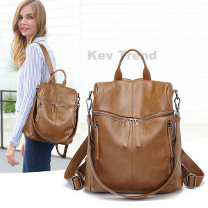 2023 Fashion Backpack Women Genuine Leather Backpack Waterproof Korean Style Shoulder Bag Girls College Bag