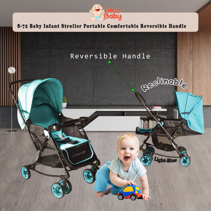 Hellobaby S 72 Baby Infant Stroller Reversible Handle Portable Baby Travel System Fully Recline convertible to rocker Lazada PH