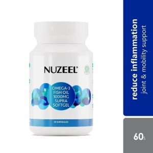 NUZEEL OMEGA 3 FISH OIL 1000mg SUPRA SOFTGEL | HALAL | HEART BRAIN INFLAMMATION NERVE JOINT & MOBILITY SUPPORT |