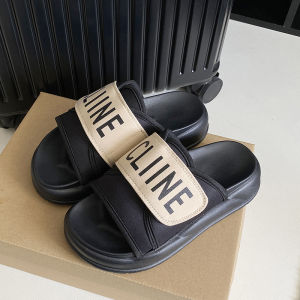 Free Shipping Black Thick-Soled Flip-Flops For Women New Summer Style With A Sophisticated Look Soft Sole And Lightweight Design