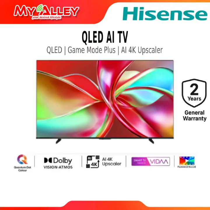 [Free Delivery] Hisense E7Q QLED VIDAA TV 55" 65" 75" Dolby Vision Atmos | AI 4K Upscaler | Game Mode Plus