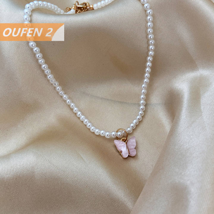 Simple Butterfly Pendant Necklace – Alloy Choker Chain For Women, Party & Daily Wear