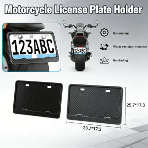 Motorcycle License Plate Holder Universal Aluminium Alloy Carbon Pattern License Plate Protector