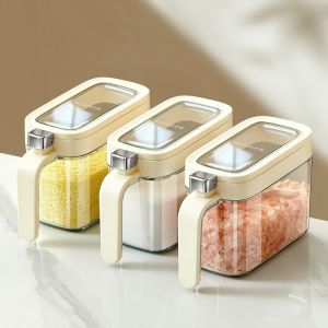 J2UQR3 Plastic Pop-Top Seasoning Box Sealed 600ML Seasoning Bottle Practical Moisture-Proof Spice Storage Container Household