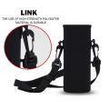 1pc Water Bottle Carrier Insulated Cover Bag Holder Strap Insulated with Travel Strap Black Insulated Bottle Carrier Water Bottle Bag. 