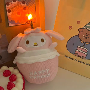 20cm led glowing singing birthday cake shape plush toys gift kuromi cinnamoroll plush stuffed doll