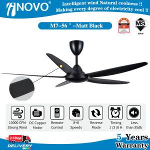 🔥HOT🔥INOVO M7 10000CFM DC Silent Ceiling Fan with Light Remote Control 5 Years Warranty