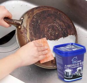 ผงทำความสะอาด เครื่องครัว สแตนเลส โครเมี่ยม Cleaner Beauty Oven & Cookware Cleane น้ํายาขัดหม้อดํา