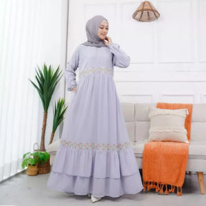 SENNA STORE HAWA MAXY Baju gamis Wanita Bahan Ceruty Babydoll Apk Bordir Ukuran M L XL Terbaru 2023 Kekinian Cocok Buat Pengajian/Bepergian Simple Baju Muslm Lengan Panjang Nyaman Adem Dan Tidak Gerah Simple Ootd Hijab Style