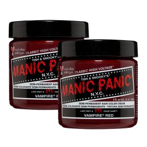 MANIC PANIC Classic Vampire Red Semi Permanent Hair Color - Deep Blood Red Hair Dye for Women & Men That Lasts 4-6 Weeks - Vegan Ammonia & Cruelty-Free - Create & Mix Custom Shades (4oz / 2pk)