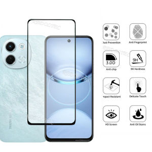 Tecno Spark 30 5G 2 in 1 Screen Protector+ Protector Full Cover Full Glue Tecno Spark30 Spark 30 Tempered Glass Film Protection With Camera Flim Protection