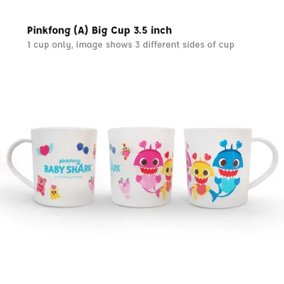 Kidztime x Pinkfong Baby Shark Children Kids Cartoon Character Bamboo Melamine Tableware Melamine Cup (3.5)