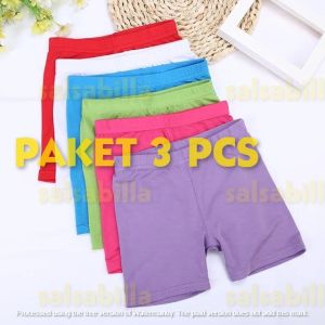 PAKET 3 PCS CELANA SHORT ANAK PEREMPUAN  POLOS 1 TAHUN -14 TAHUN CELANA DALAMAN ANAK CELANA SHORT ANAK DALAMAN ANAK PEREMPUAN