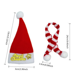 Christmas Dinner Wine Bottle Cap Felt Santa Hat Tableware Holders Cover Cutlery Bag Knitted Scarf Christmas Decora