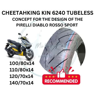 TIRE TUBELESS MOTORCYCLE SCOOTER TYRE TUBELESS CHEETAHKING KIN 6240 DIABLO ROSSO SPORT VARIO NVX