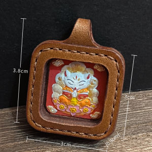 Zakiram Wuye Yellow Wealth God Green Tara Tibetan-style three-dimensional hand-painted thangka tsa-tsa Buddha leather pendant