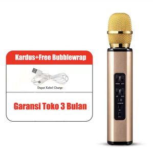 Mic Karaoke K6 Wireless Bluetooth Karaoke Player Smule Microphone Speaker KTV Efek USB Player