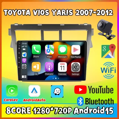Car Radio 2+32G For Toyota Vios Yaris 2007-2013 Android 15 Carplay Android Auto DSP Subwoofer Car Stereo Autoradio