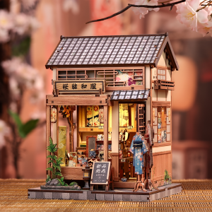 DIY 3D Wooden Puzzle Sakura O Kimono Shop Learning by Doing Self Assembly Educational Craft CWGC223