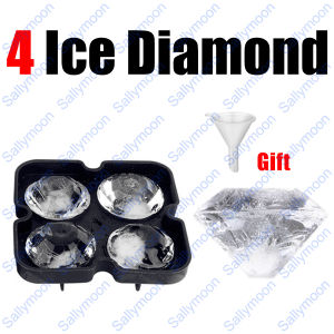 MOON Ice Ball Maker with Lid Ice Cube Tray Cube/Sphere/Diamond Silicone Ice Cube Moulds Maker for Whiskey Wine Cocktails Beverages Food Grade Flexible Silicone BPA Free[In Stock&Fast Shipping]