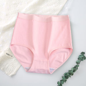 Folomi 1 Pcs Cotton Underwear Women High Waist Panties Comfortable Solid Color Underpants Plus Size M-XXXL