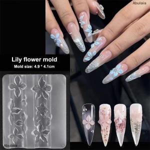 [COD] Abulaia 1 3Pcs Lily Flowers Nail Carving Mold 3D Silicone Hawaii Hibiscus Flowers Petals Modeling Templates Clear Nail Tools