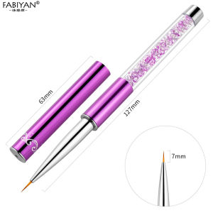 Nail Art Liner Brush with Cap French Stripe 3D Tips Manicure Ultra-thin Line Drawing Pen UV Gel Painting Brushes Professional Nail Design Tool 5/7/9/11/15/20mm