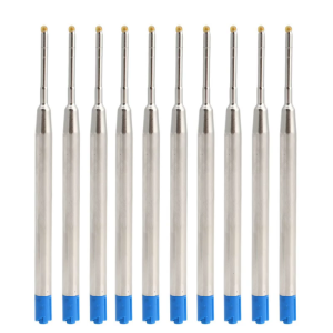 10pcs Universal Standard Style Blue Ink 1MM Medium Nib Ball Point Pen Refills