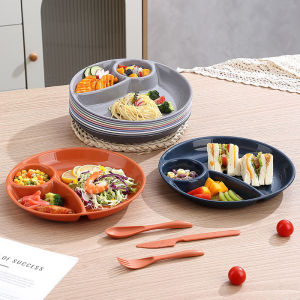 3 Grid Breakfast Plate Calorie Deficit Plate Divided Food Dinner Fruit Tray Portion Control Plate Microwavable Safe