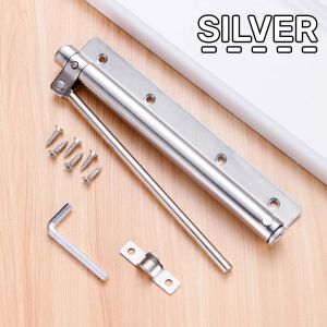 Stainless Steel Silent Automatic Adjustable Door Closer Hinge Spring Heavy Duty Rebound Mounted Door Closing Device (V)