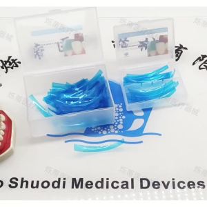 แมทริกซ์โค้งด้านหน้าทันตกรรม สีน้ำเงินโปร่งใส แถบโพลีเอสเตอร์หนา 0.05 มม. วัสดุทันตกรรม