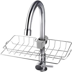 Kitchen Sink store Rack Stainless Steel Faucet Rack Sponge Soap Holder Drain Racks Drainage Shelf Adjustable Bathroom Storage Rack kitchen organiser