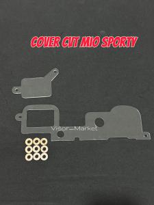 PAKET MUDFLAP MOTOR MIO SPORTY + COVER CVT MIO SPORTY BAHAN AKRILIK PENAHAN LUMPUR DAN COVER CVT MIO SPORTY
