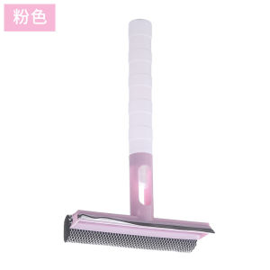 Long Handle Cleaning Brush Window Cleaner Double Side Wipe Glass Squeegee with Cleaning Cloth Rubber Wiper